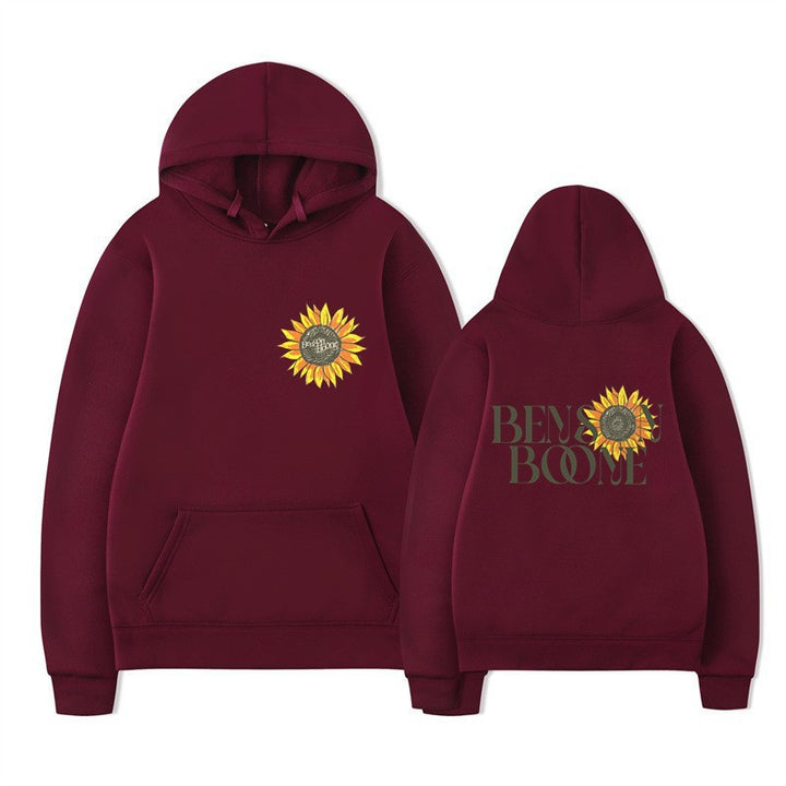 Dame hoodie med blomster grafik design Skovae