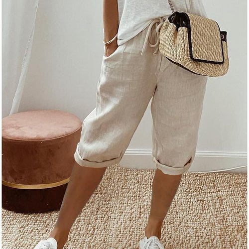 Damer Luftige Linned Shorts Stilla