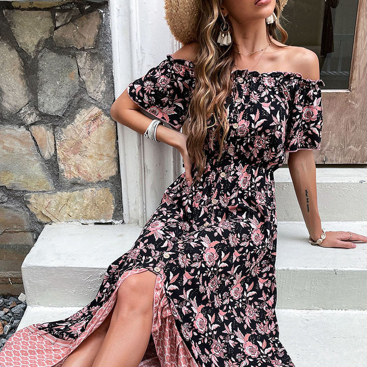 Dame Off-Shoulder Floral Wickel-Maxikjole Stilla
