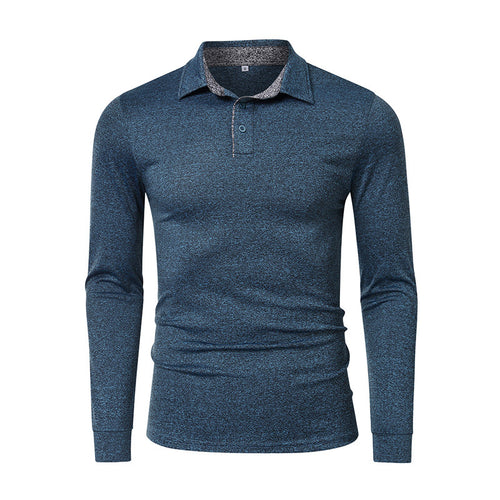 Herrer sporty langærmet polo shirt med struktureret krave og åndbare egenskaber Stilla