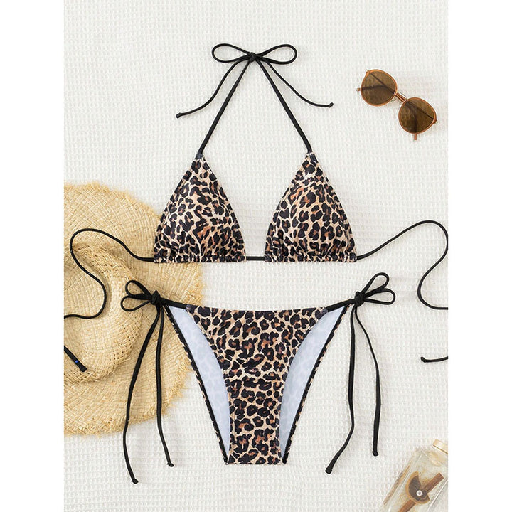 Dame Triangle-Bikini Sæt med justerbare bånd Skovae