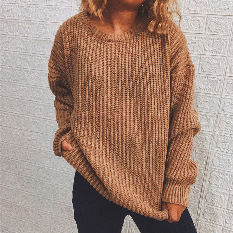 Kvinder chunky strikket sweater med oversize pasform og afslappede ærmer Stilla
