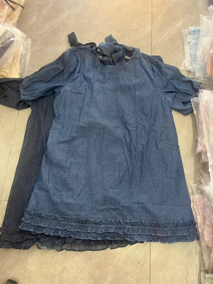 Dame Flæse Denim A-Linie Kjole Stilla