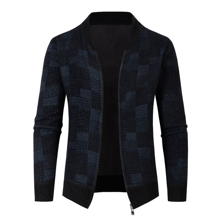Herre struktureret strik Cardigan pullover Stilla