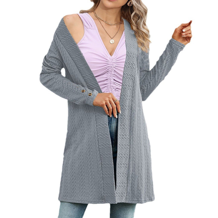 Dame strikjakke med struktureret design og knapdetaljer Stilla