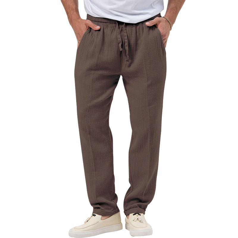 Herrer casual linned fritidsbukser med elastisk talje og sidelommer Stilla