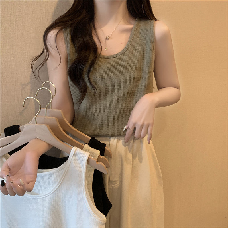 Femme Sleek Cropped Tanktop med struktureret stof Stilla