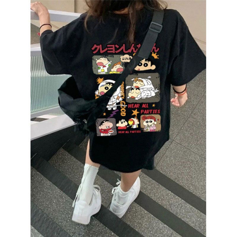 Dame T-Shirt med kreativt tegneserieprint Stilla