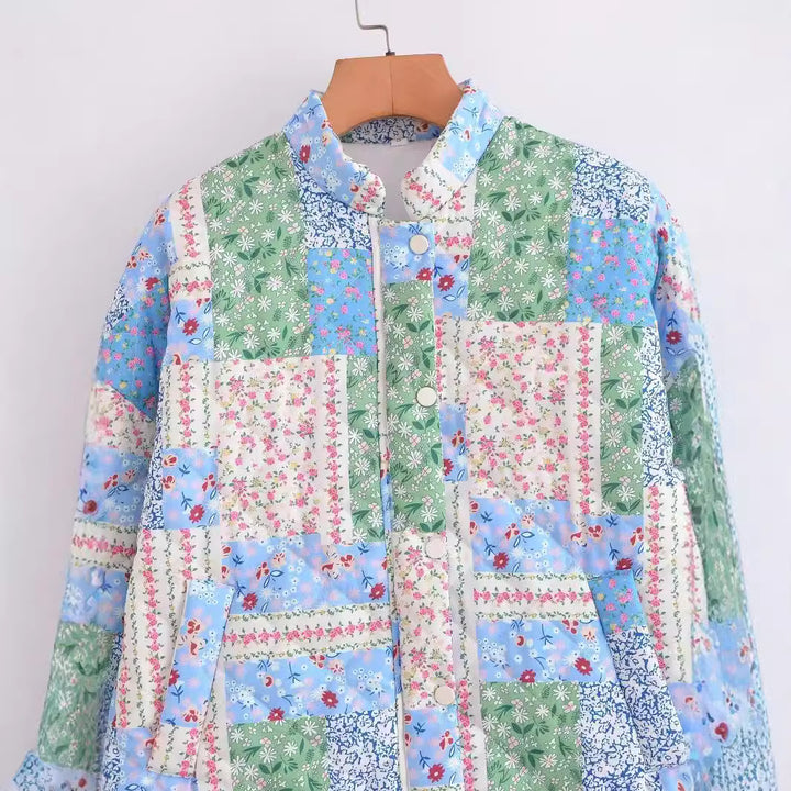 Dame Patchwork Steppjakke Stilla