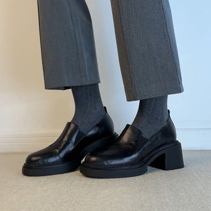 Dame Chunky Heel Slip-On Loafers Stilla