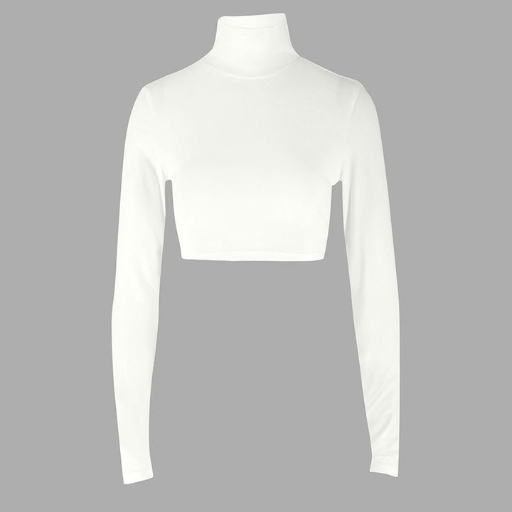 Dame moderigtig Tør-Fit Crop-Top med Ståkrave Skovae