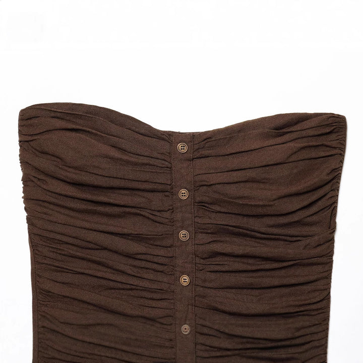 Femme Strapless Ruffle Top Stilla