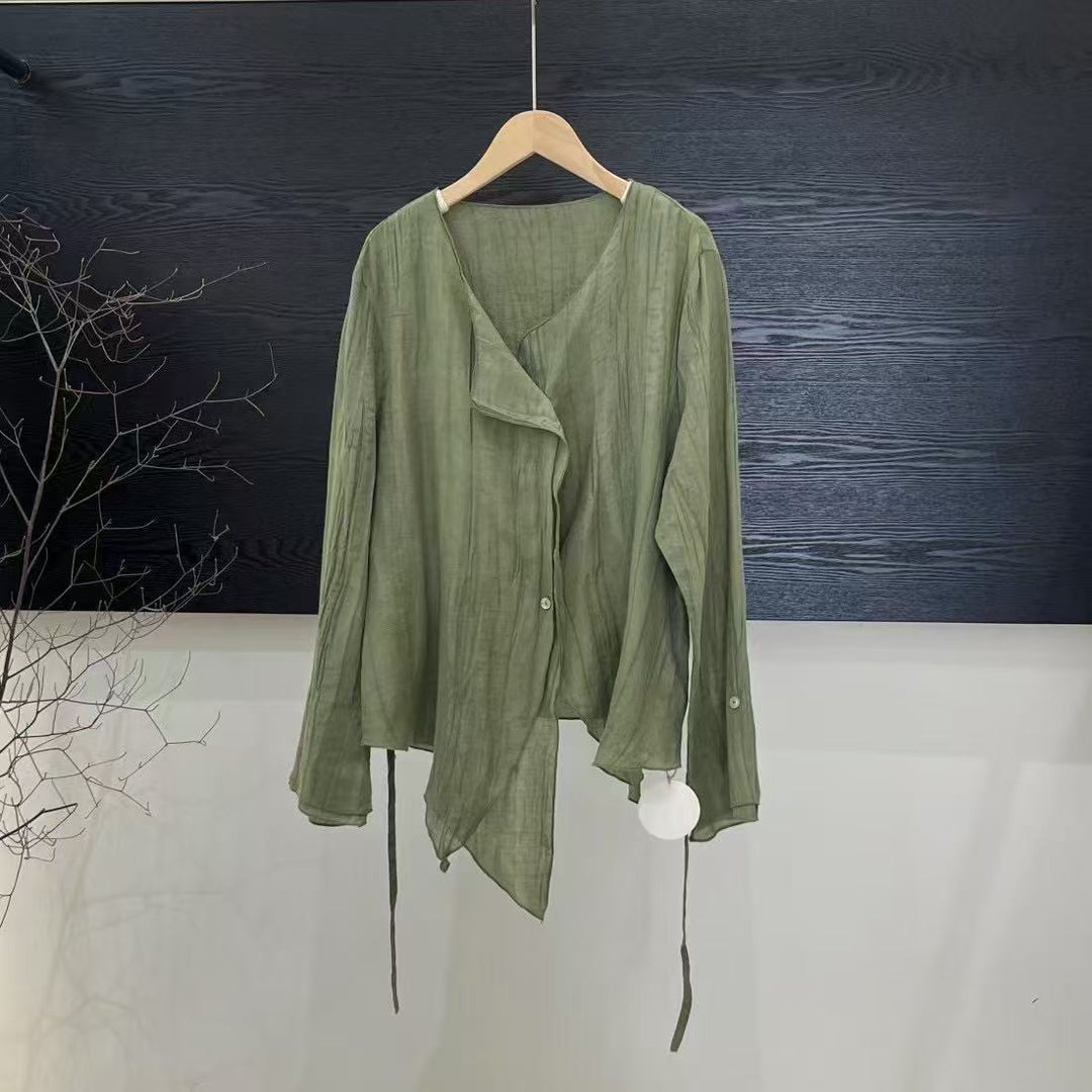 Femme Let lagbluse med åbent forrestykke Stilla