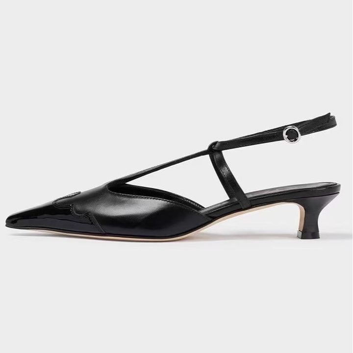 Femme Spids-tå Slingback Sko med kunstnerisk Udsnit-design Stilla
