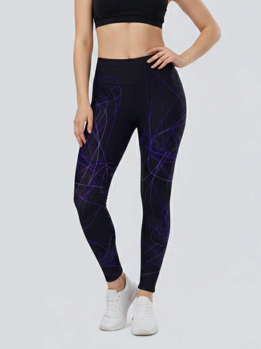 Dame sportleggings med stilfuldt grafisk design Skovae