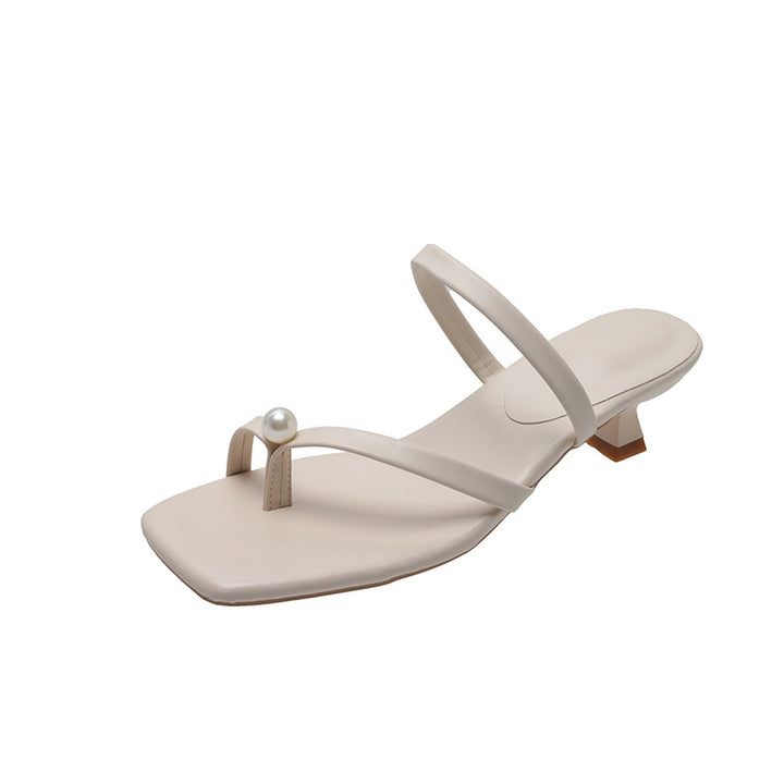 Dame Elegante Strappy Blockhæle Slide Sandaler Stilla