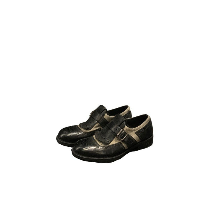 Herrer vintage-inspirerede læder monk strap sko Stilla