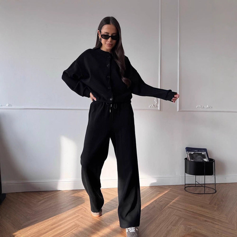Dame behagelig sweatshirt- og joggingbuks-kombination Stilla