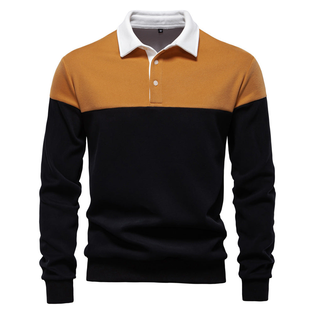 Herrer Polo-sweater med moderne farveblokdesign og sportiv krave Stilla