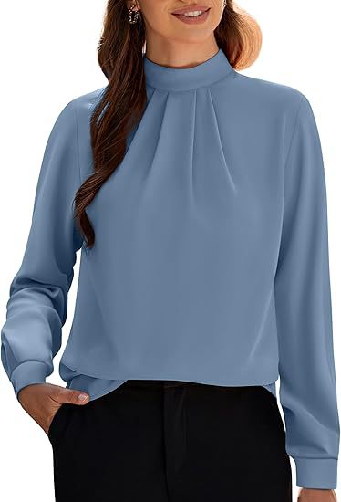 Damebluse med elegant ståkrave Stilla