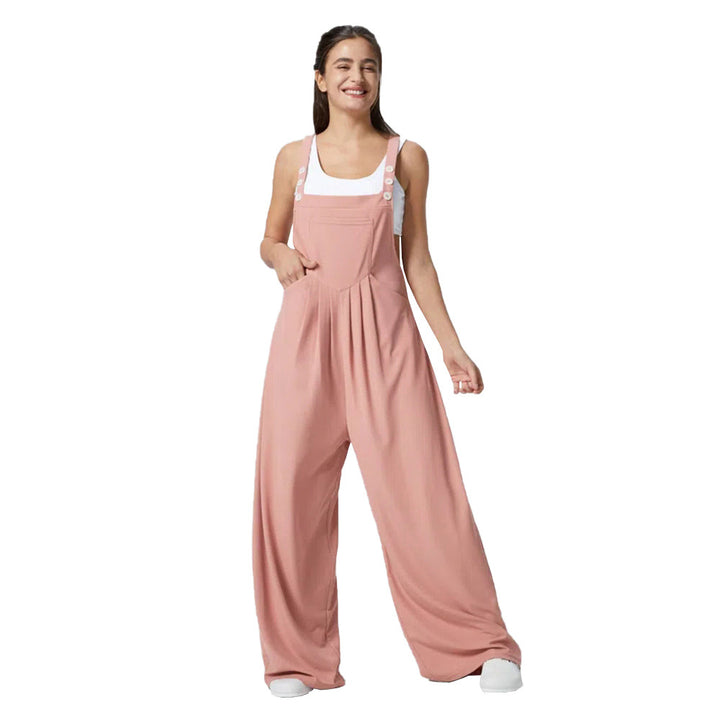 Kvinders afslappede jumpsuit med bred ben og elegant knapdetalje Stilla