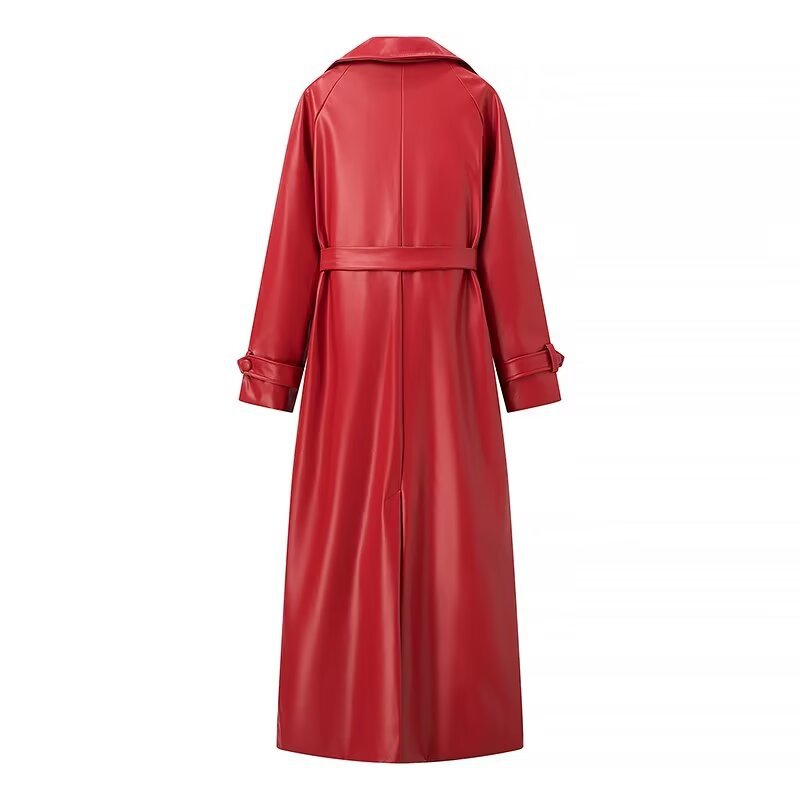 Damekunstlæder-trenchcoat med taljeret silhuet og elegante knapdetaljer Stilla