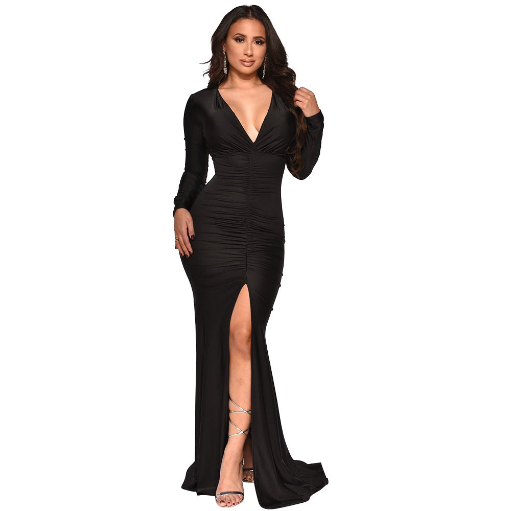 Dame High-Slit Ruffle Aftenkjole Stilla