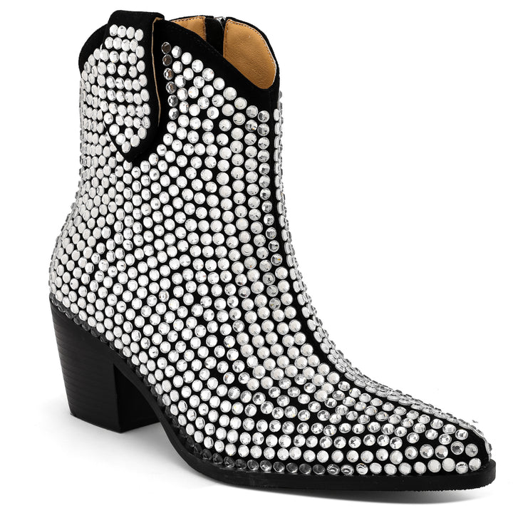Femme Strass-besatte Western-inspirerede Støvler Stilla