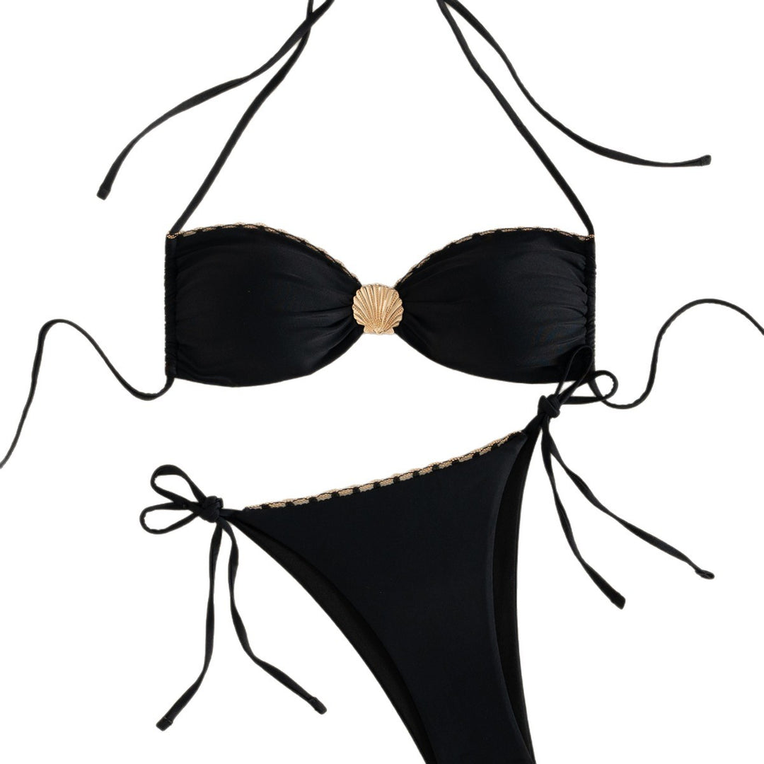 Dame Elegant Bikini med gyldne accenter Skovae