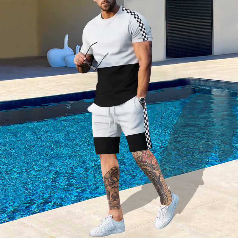 Herre fritidssæt med T-shirt og shorts i moderne design Stilla