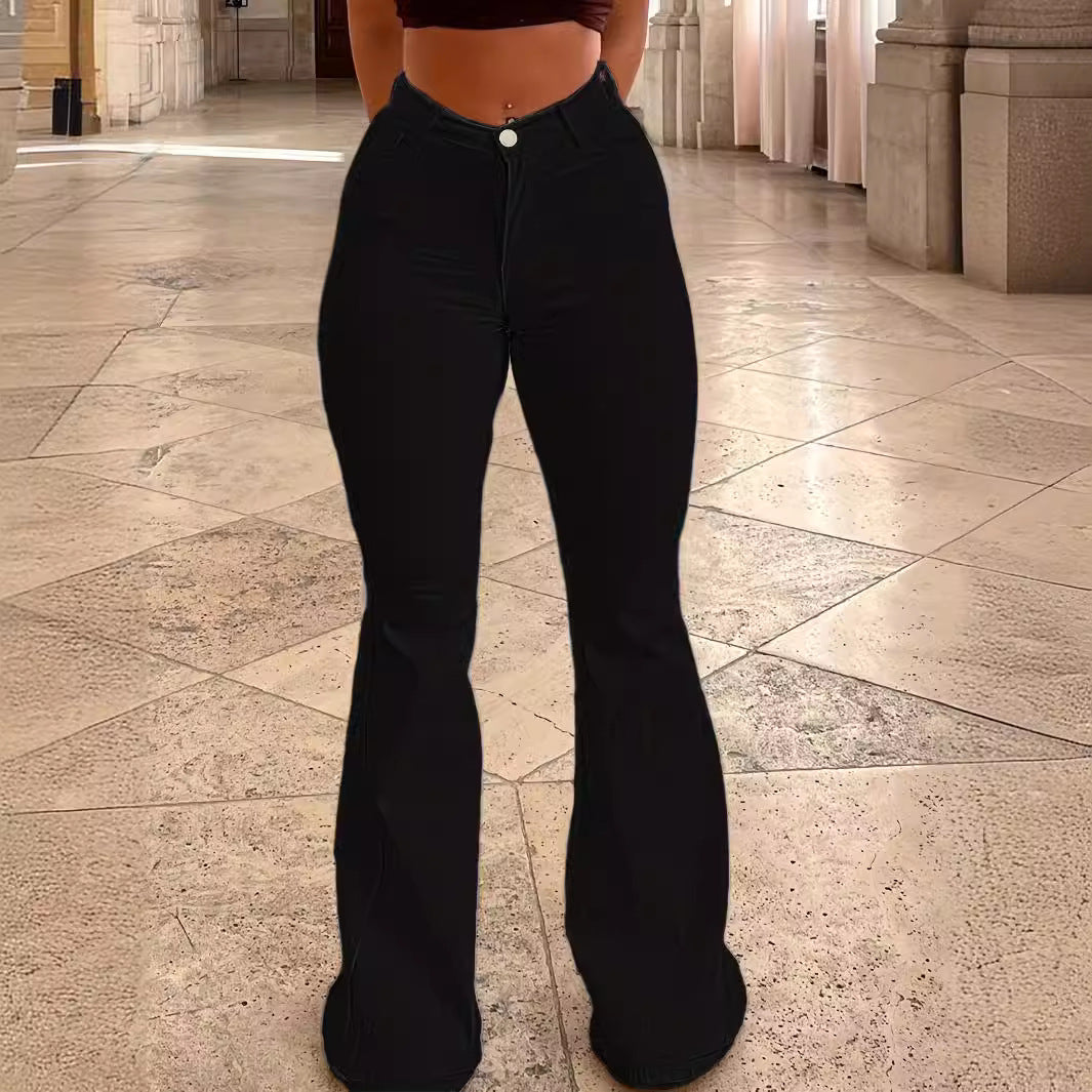 Dame Bootcut Jeans med høj talje og figursyet snit Stilla