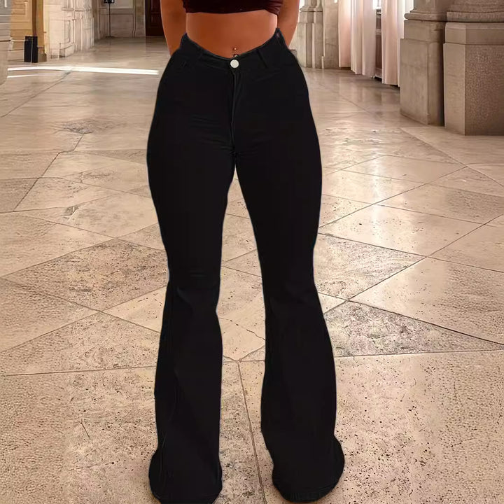 Dame Bootcut Jeans med høj talje og figursyet snit Stilla