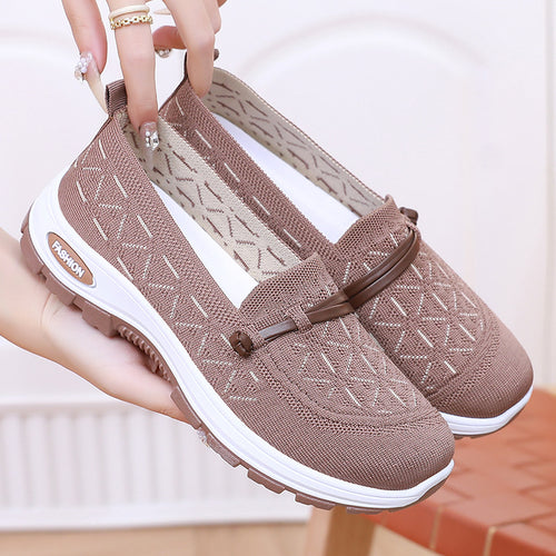 Femme Stilfulde Slip-On Komfort Sneakers med dekorativt strikkedesign Stilla