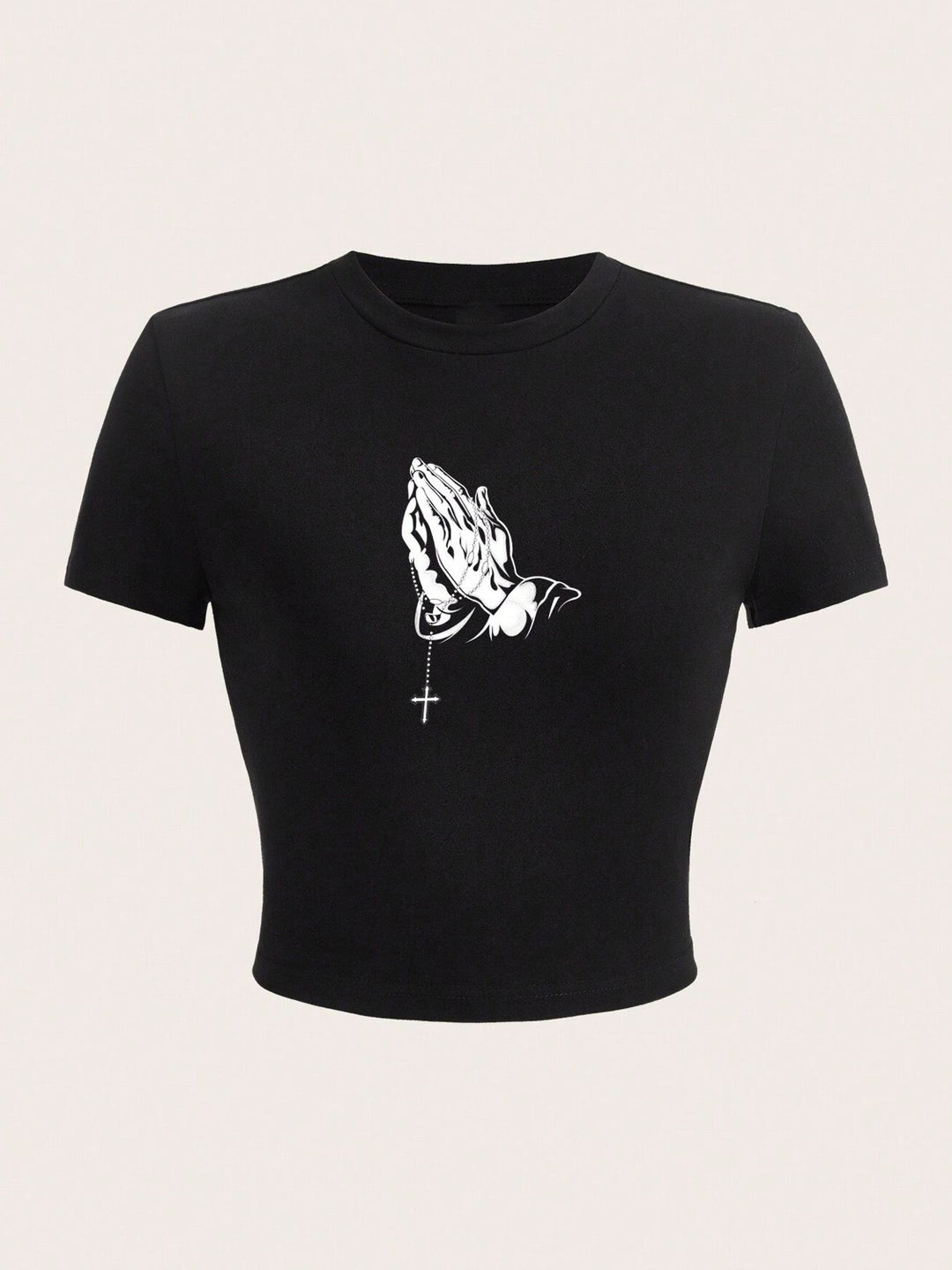 Dame Crop-Top med iøjnefaldende tekst Skovae