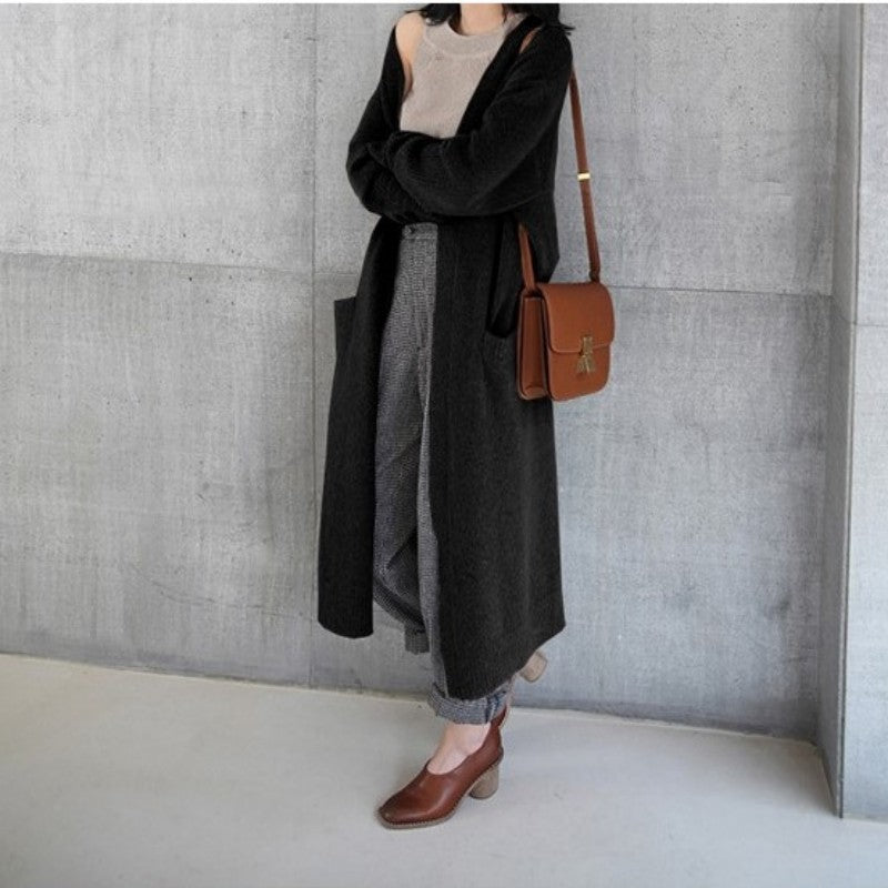 Femme Åben-Front Maxi Cardigan Stilla