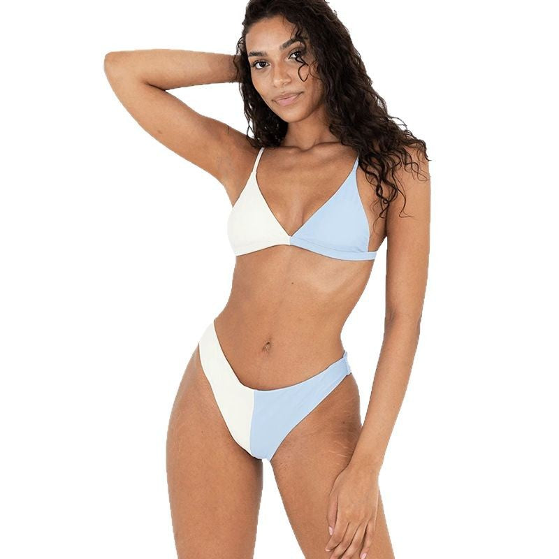 Dame triangel-bikini med harmonisk farvekontrast Skovae