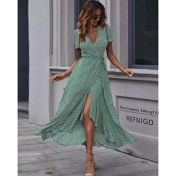 Dame Elegant Floral Wrap Maxikjole Stilla