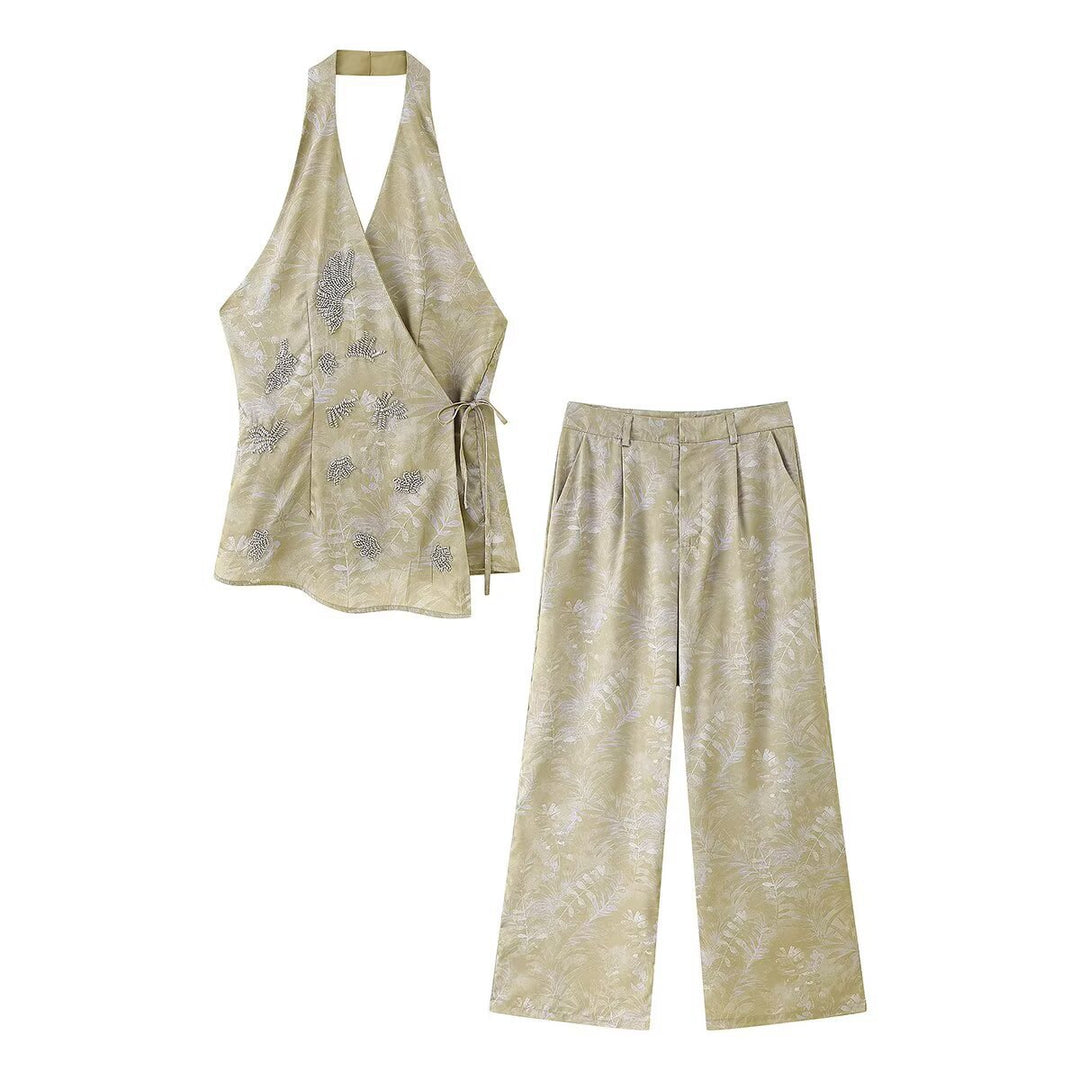 Dame Floral Print Vidde-Ben-Bukser Stilla