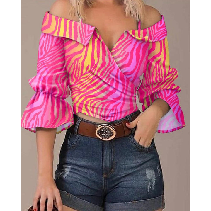 Femme Off-Shoulder Vinklebluse med udstikkende ærmer Stilla