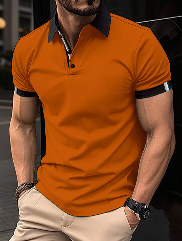 Herrer Poloshirt med moderne krave og farvede accenter Stilla