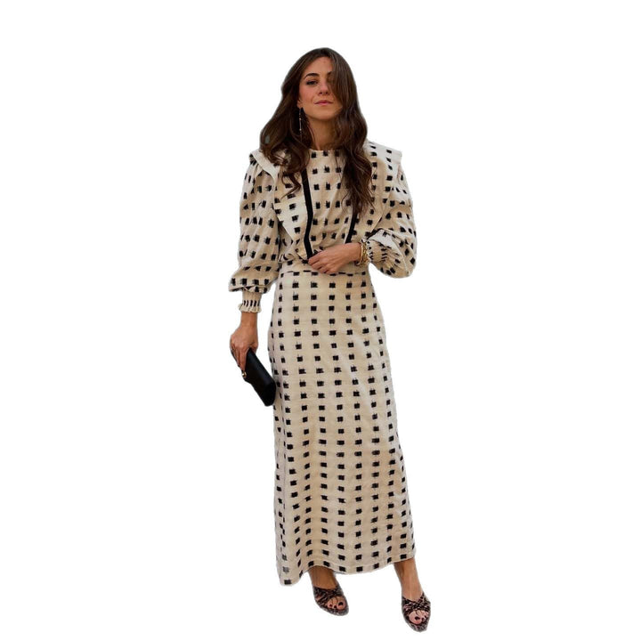 Damer Elegant Maxi Kjole med Ruffle Detaljer Stilla