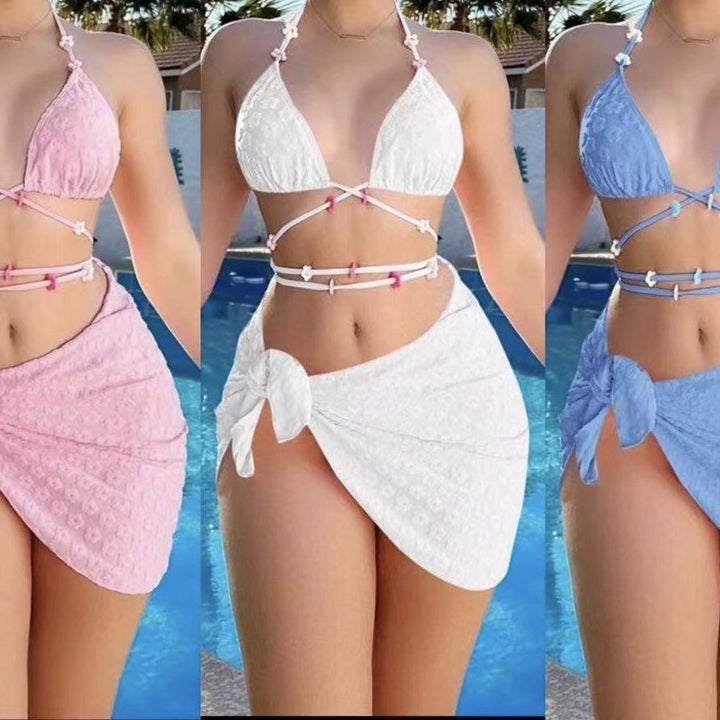Dame Bikini-sæt med innovativt omslagsskørt Skovae