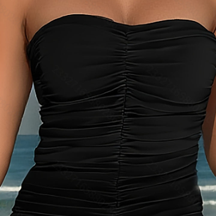 Dame Bandeau Tankini med moderigtigt flæsedesign Skovae