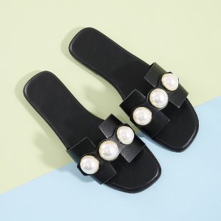 Damer elegante pantolettter med dekorative perleaccent og komfortabel fodseng Stilla