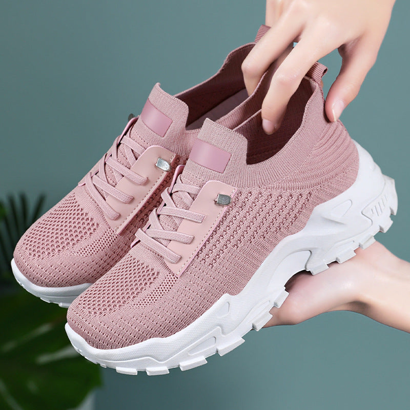 Dame Sporty Strik Sneakers med åndbar struktur og fleksibel sål Stilla