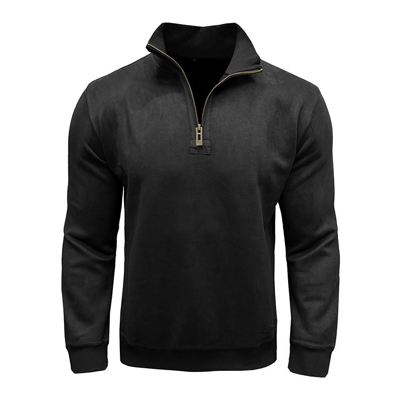 Herrer Fleece Pullover med Ståkrave Stilla