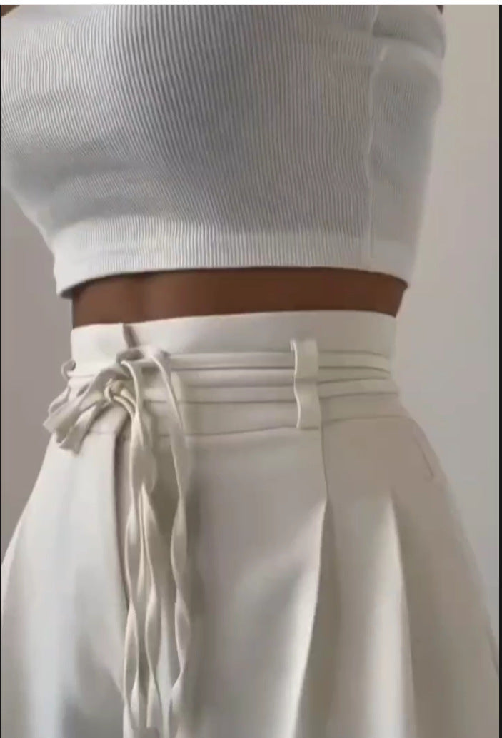 Damer elegante bukser med høj talje og elastisk taljebånd Stiila