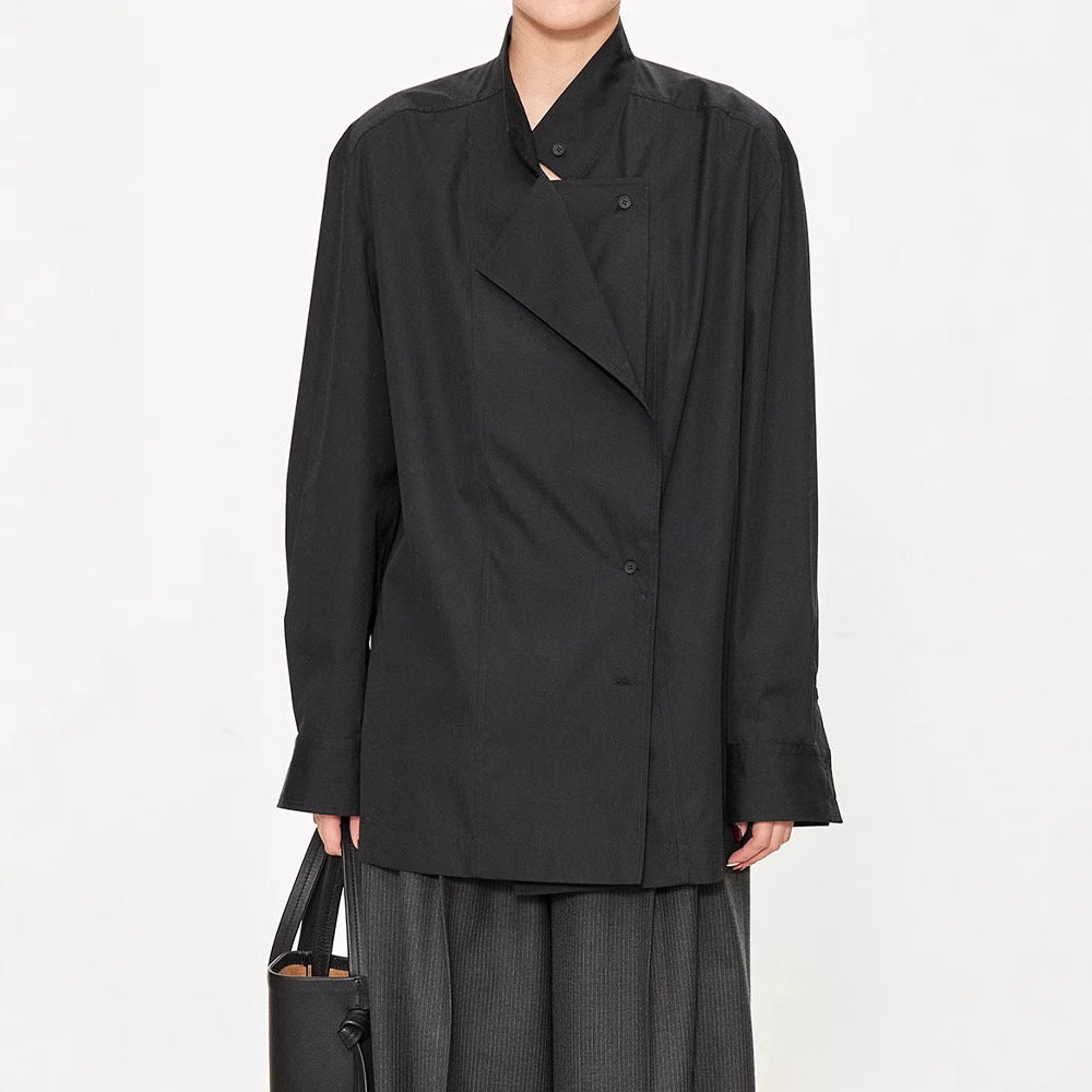 Dame fashionabel asymmetrisk skjorte bluse Stilla