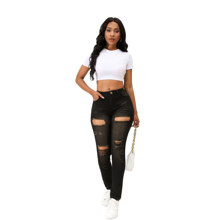 Dame Ripped Skinny Jeans med høj talje Stilla