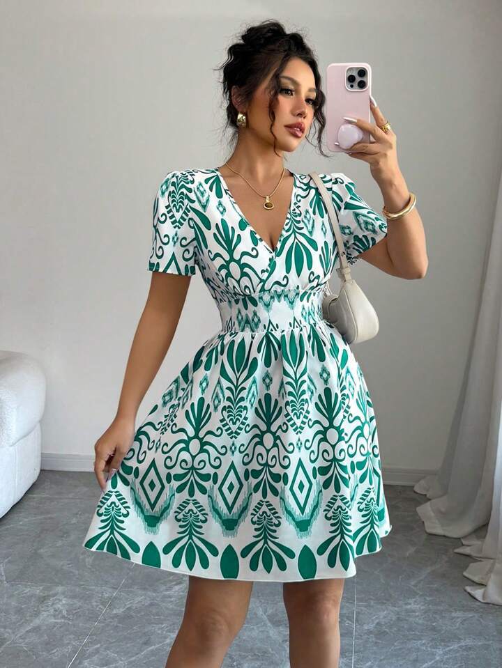 Kvinder Vintage-inspireret floral Fit and Flare Kjole Stilla